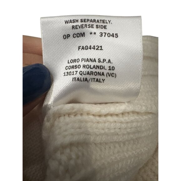 Loro Piana Ribbed Cashmere Knit Jacket in Cream - Picture 12 of 12